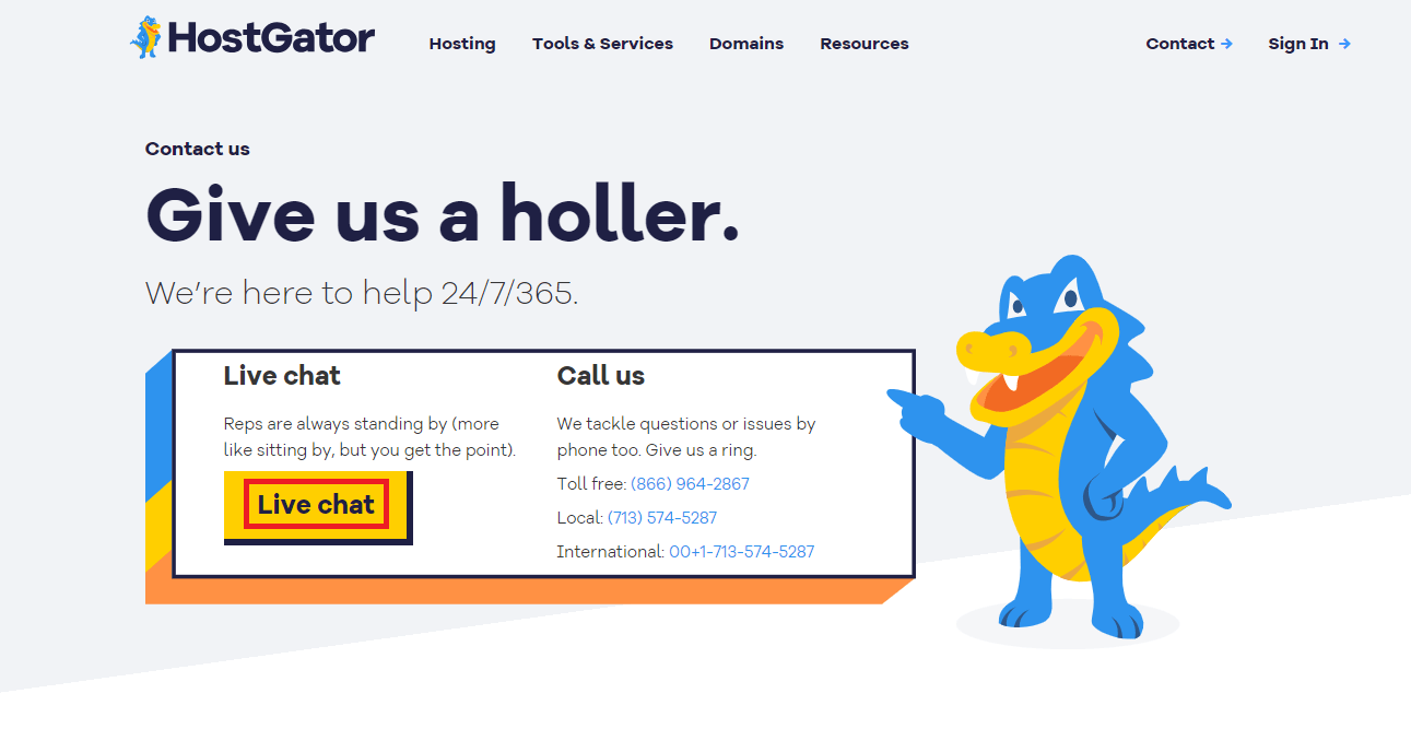 hostgator livechat