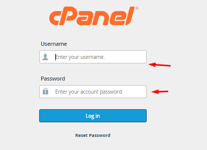 login to cPanel