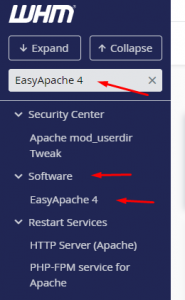 Navigate to EasyApache 4